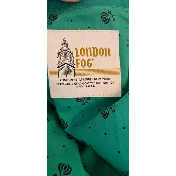 Vintage London Fog PRISTINE Belted‎ Trench Coat Women Size 10 Petite Green - Picture 9 of 11